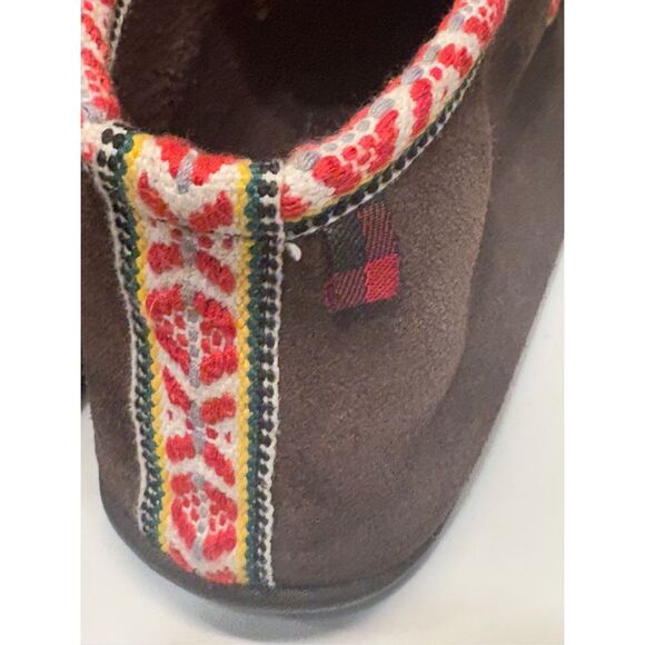 Woolrich Moccasin Slippers Women Size‎ 8.5-9.5 Brown Leather Shearling - Picture 5 of 11